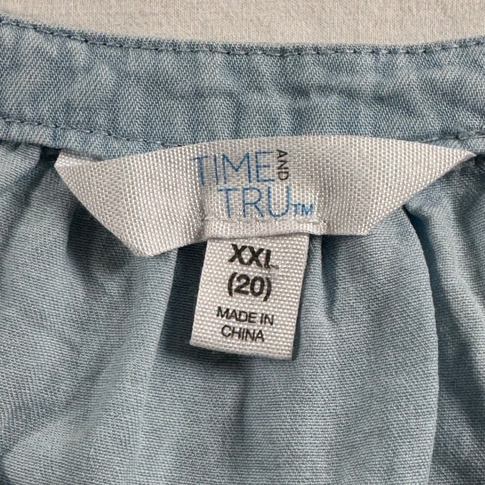 Time and Tru Women's Size XXL (20) Light Blue Lyocell Drawstring Waist Dress - Picture 4 of 8